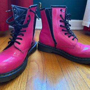 Hot Pink Doc Dr. Marten's Delaney Youth kids boots